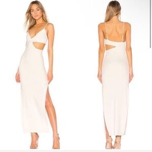 NBD Elegant White Cut-Out Maxi Dress